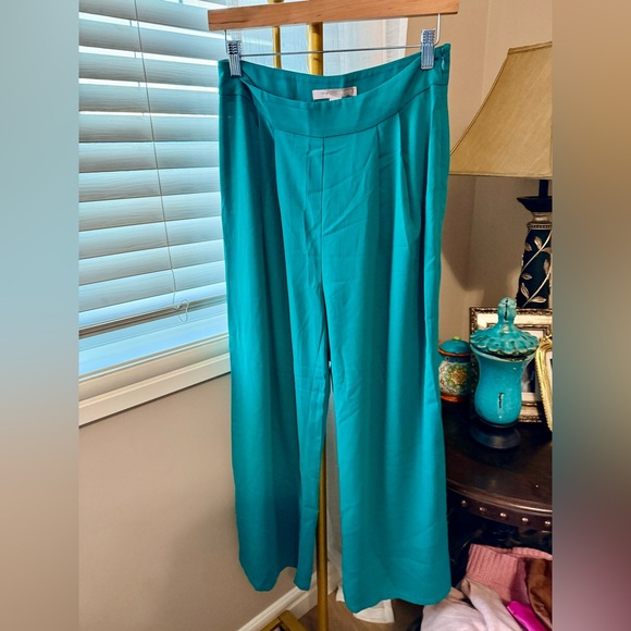 NWT Pleated Palazzo Pants by Forever 21 in Jade Sz M - Picture 2 of 5